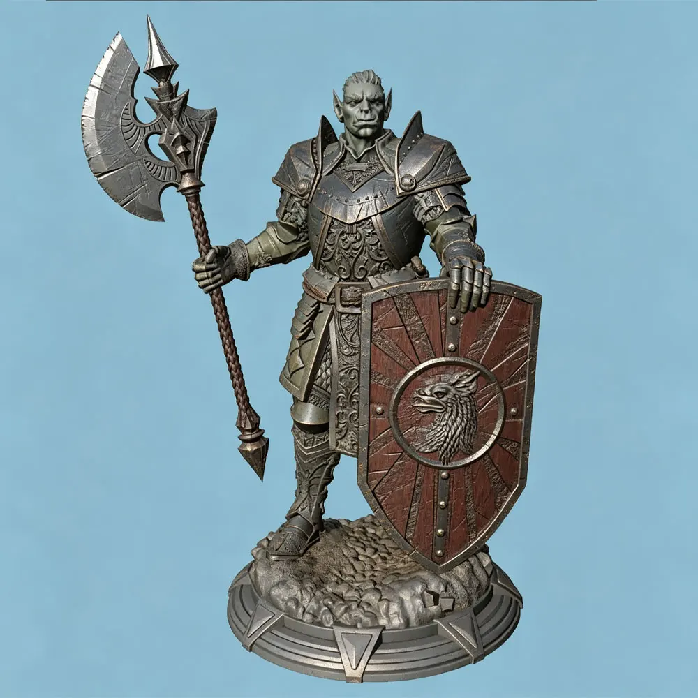 1/24 Miniature Resin Model Statue 75mm Figure Toy Model Kit, Beast Tribe Knight Warrior, High-Detailed Resin Model Figure Unpainted, Perfect for Role-Playing Games and Collecting