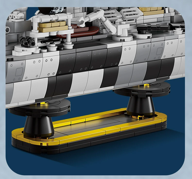 Militärschiff des Zweiten Weltkriegs Batisbricks Deutschland Admiral Hipper-Klasse Kreuzer Modellbausatz Fahrzeug-Bausteine Spielzeug mit Licht – Detail 5