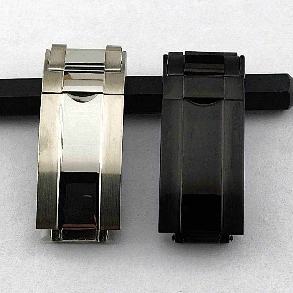 Stainless Steel Buckle Watch Push Button Fold Deployment Clasp Strap Buckle Customize your Watch Buckle for NH35 NH36 Watch Dial