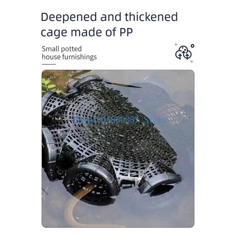 

652F Plastic Eel Fish Crawfish Trap With Baits Ball Pull Rope Lobsters Mesh Trap Cage