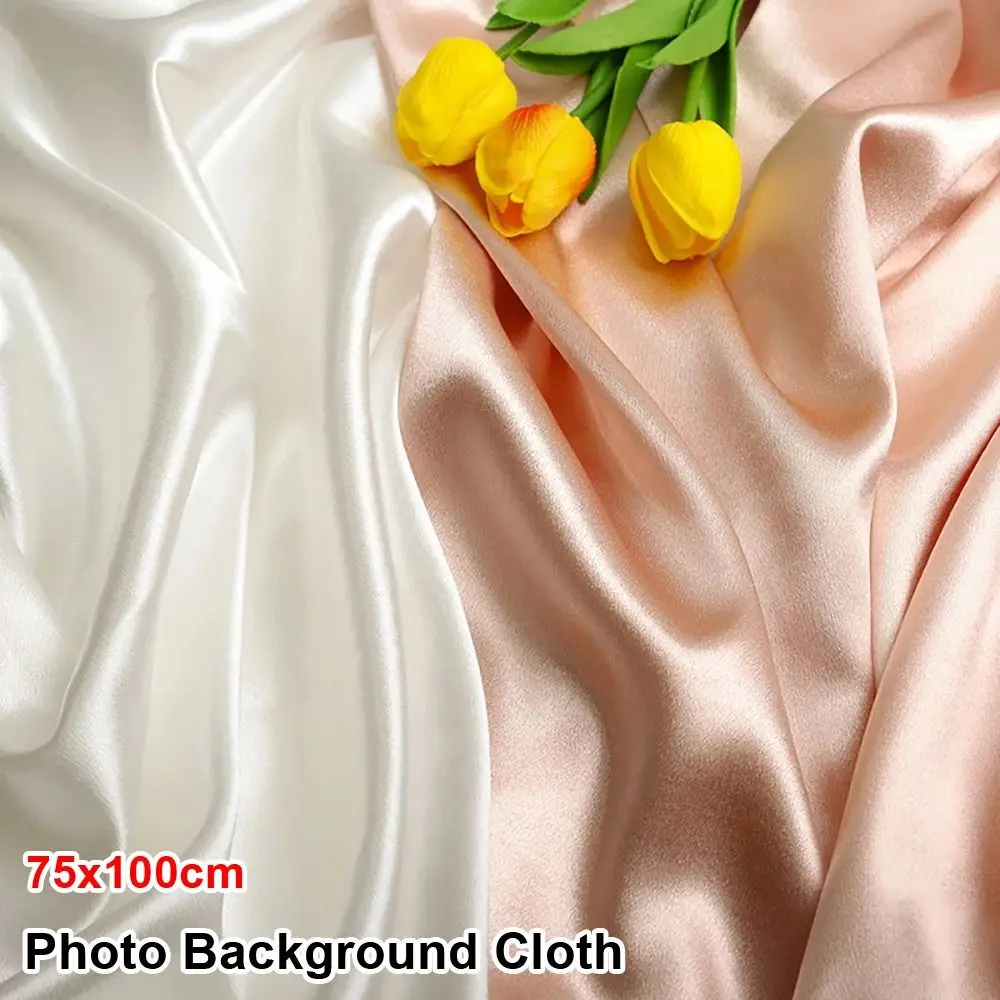 1Pcs 75x100cm Crystal Satin Props Glossy Fabric Nail Polish Photo Background Cloth Smooth Handheld Decoration Cloth