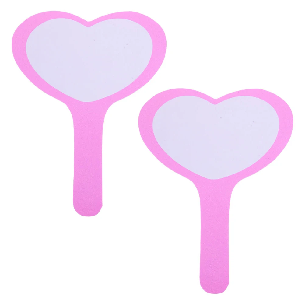 

2pcs Single Sided Heart Scoreboards Handheld Auction Paddles Small Dry Erase Whiteboards Blank Boards For Judging Voting