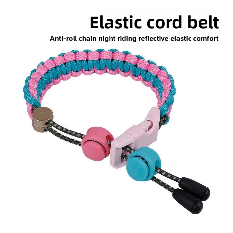 1PCBicycle في الهواء الطلق ركوب كابل العلاقات بنطلون ليلة ركوب عاكس شعاع أنبوب ليلة تشغيل القدم الأشرطة أبازيم مضفر الأشرطة