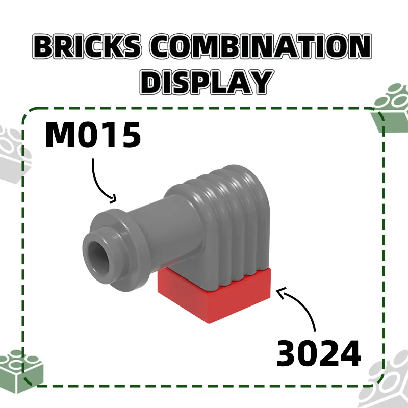 Wangean-M015 Pequenos blocos de construção de escape para crianças, acessórios do carro Moc, compatíveis com brinquedos de montagem de tijolos, caixa de presente DIY