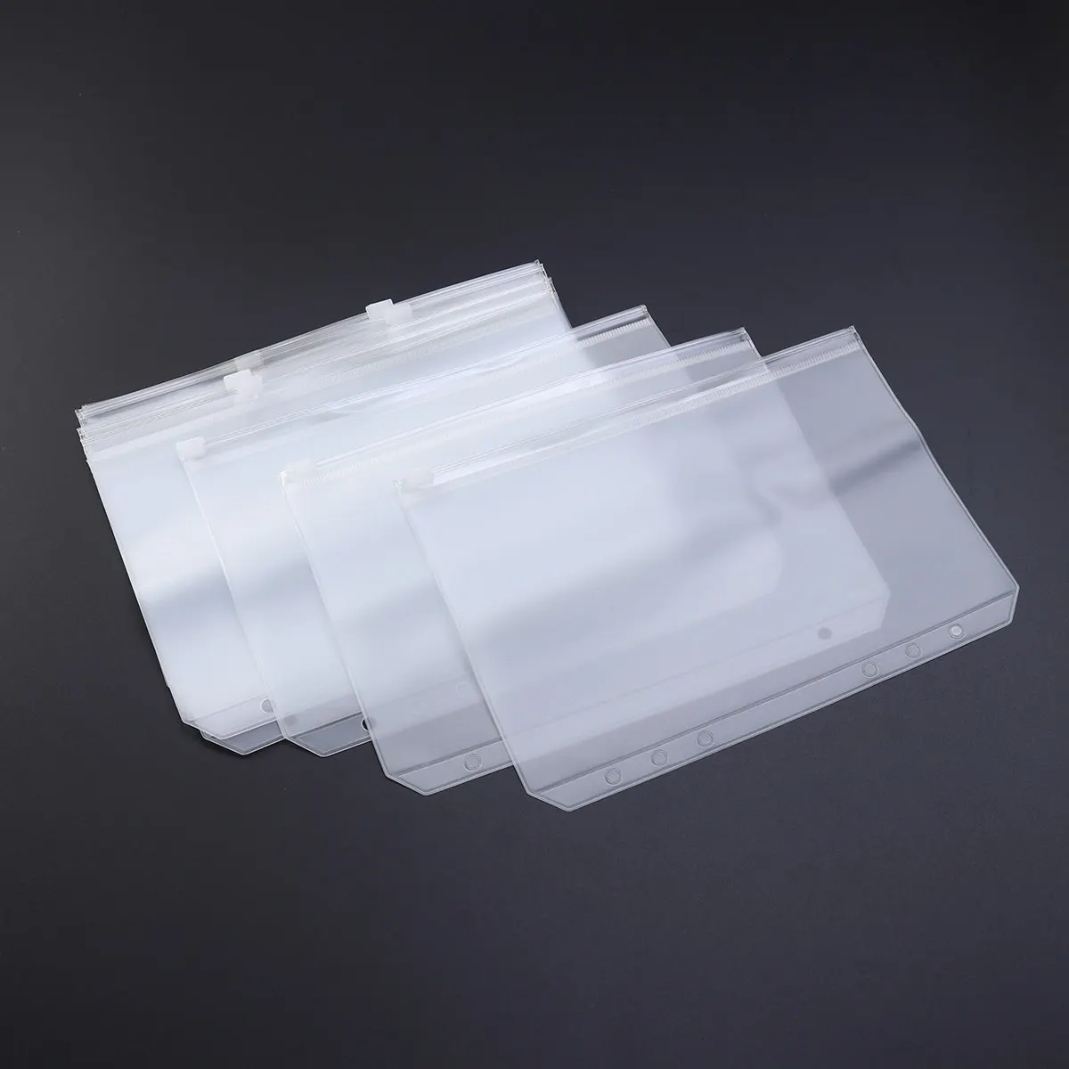 

10Pcs A5 Zipper Paper Storage Bag Clear Translucent Smooth Surface Easy to Clean for Documents Cosmetics Pens Tickets Wallet Use