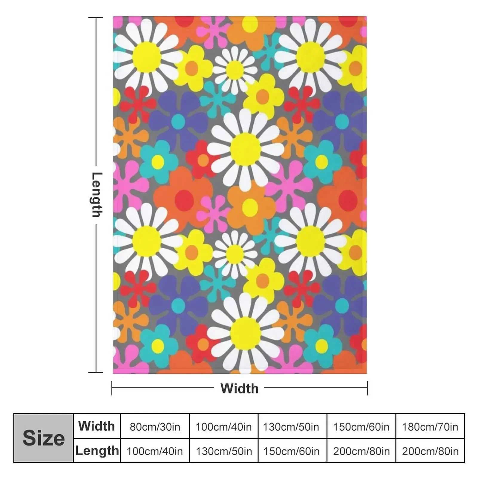 Funky Hippie Flower Power Pattern Throw Blanket Luxury Thicken cosplay anime Polar Moving Blankets