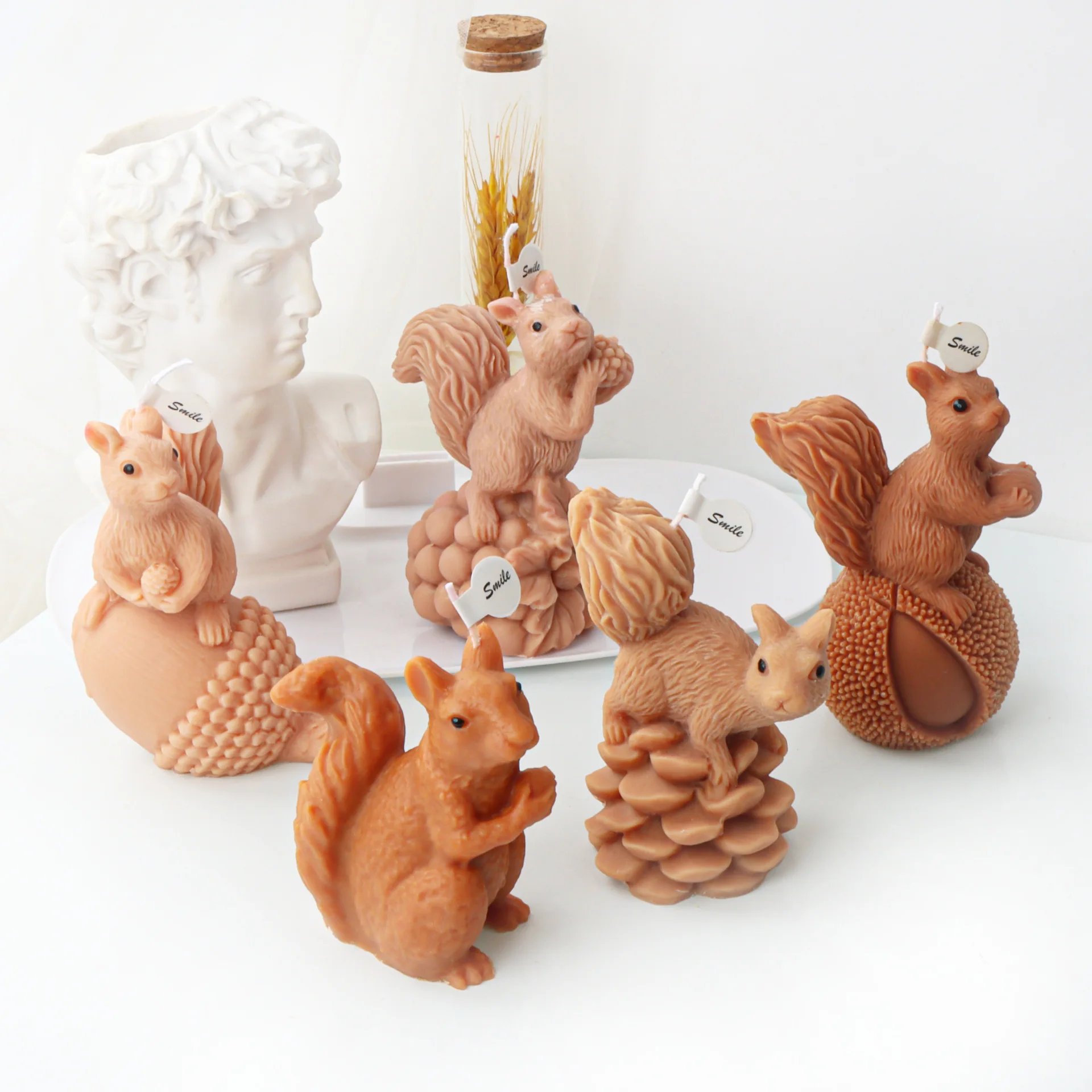 Silicone Squirrel Sugar Candle Mold Pine Nut Hazelnut Aromatherapy Gypsum Resin Decoration Home Decoration