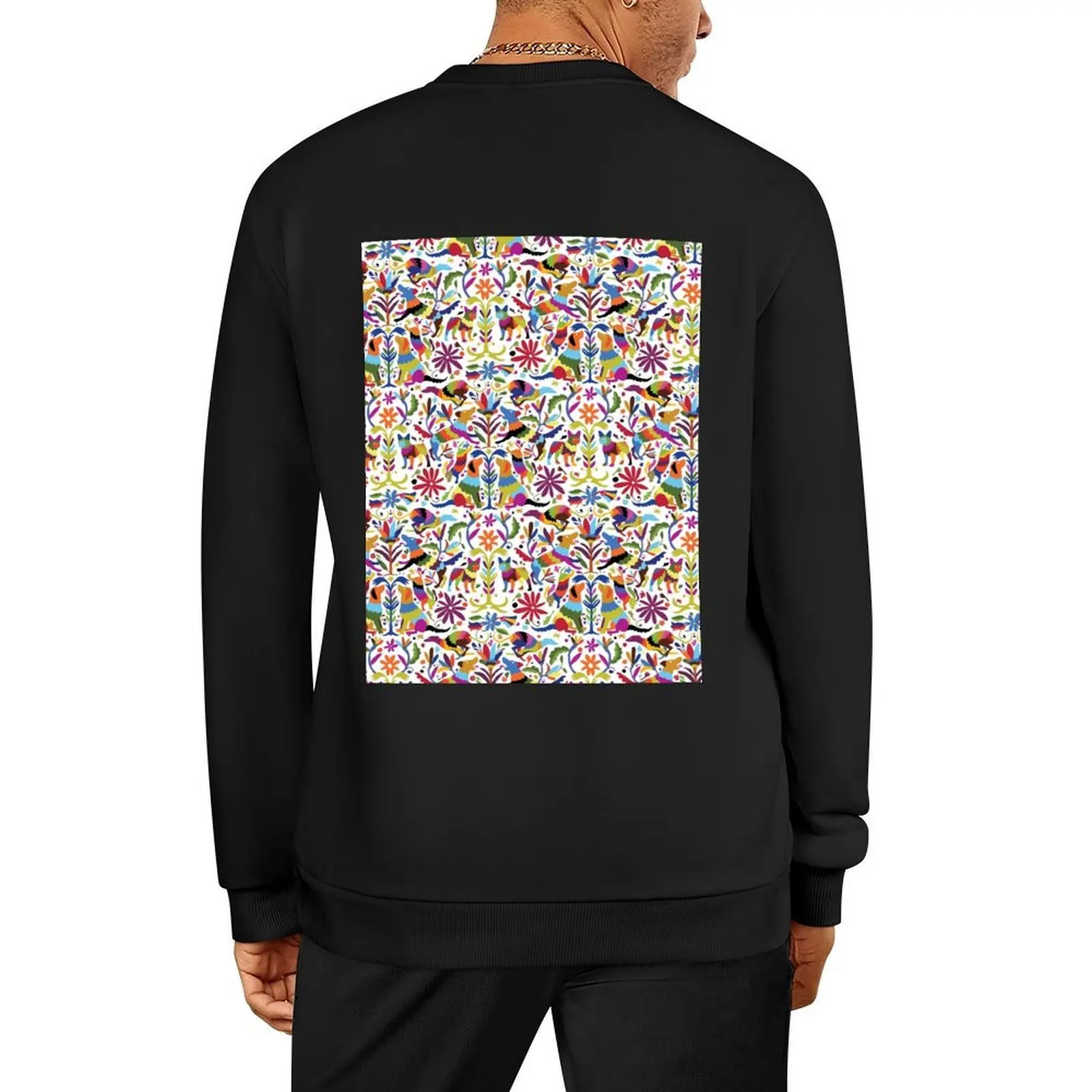 

Multicolor Dog Otomi Print Pullover autumn blouse mens clothing winter clothes sweatshirt male
