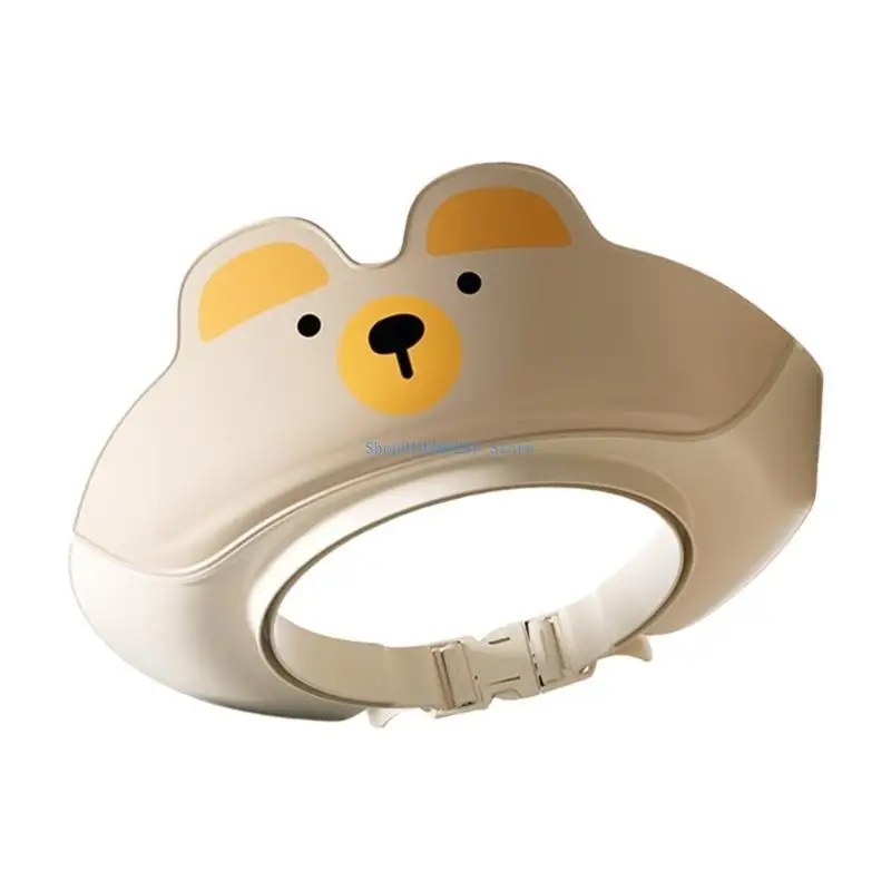 قبعات استحمام للأطفال K9FF قبعة واقية للأطفال، قبعة استحمام كرتونية للأطفال من عمر 6 أشهر إلى 6 سنوات لحماية العين والأذن