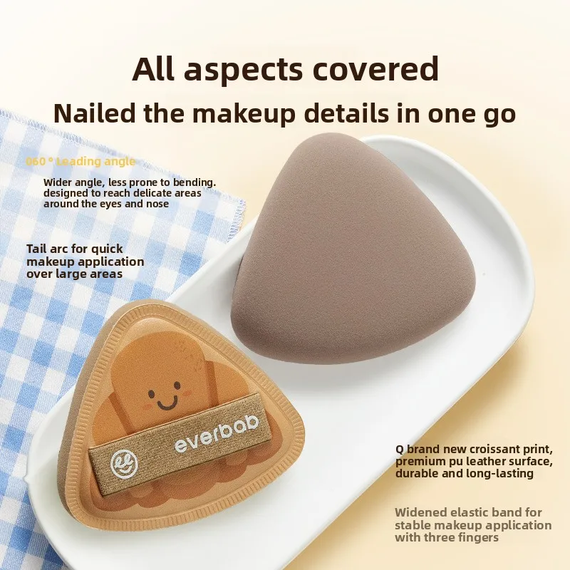 Everbab Makeup Puff Fat Triangle Soft Air Cushion Puff for Liquid Foundation Powder