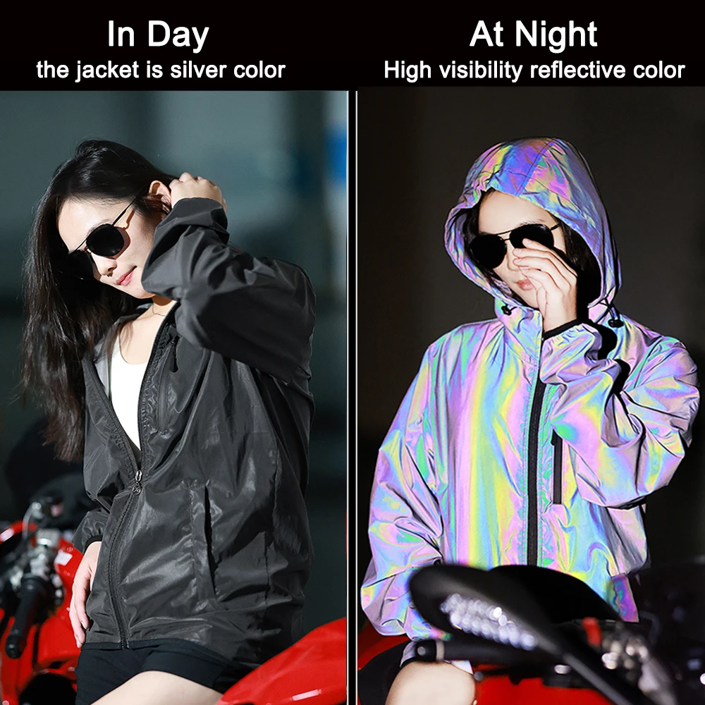 WOSAWE Motorcycle Jacket Men Women Summer Winter Motorbike Riding Coat Waterproof High Visibility Safety Jacket Hooded Windbreak