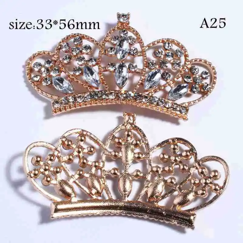 NEW 5Pcs Mixed Acrylic Rhinestone Crown Diy Buttons Bowknot Flower Embellishment Accessories Craft Supplies Decorative Button