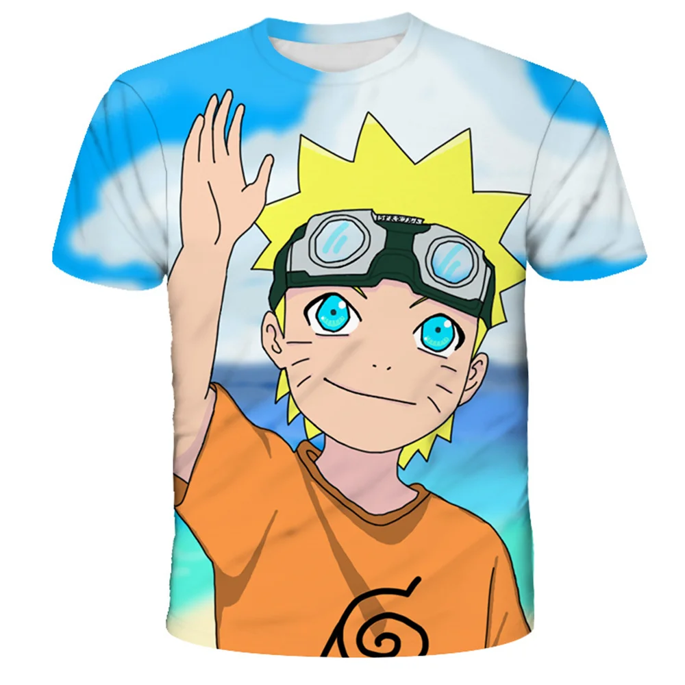 Cartoon Boys T Shirt For Summer Kids Men Naruto 3-14 Years 2024 3D Print T-Shirts Short Sleeves Kids Clothes Toddler Tops