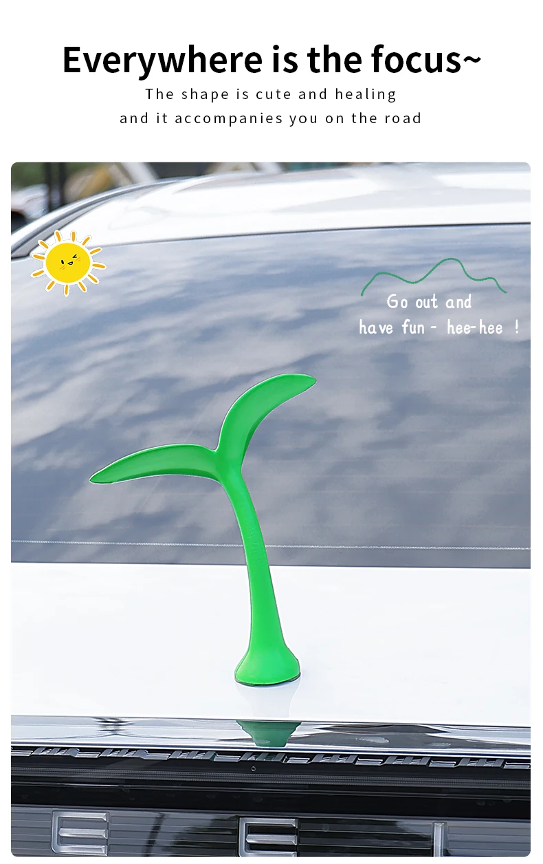 Auto Ornamente 3D Auto Dach Dekoration Aufkleber Sojasprossen Sämlinge Blume Knospe Tentakel Ornament Außen Dekorative Zubehör – Detail 3