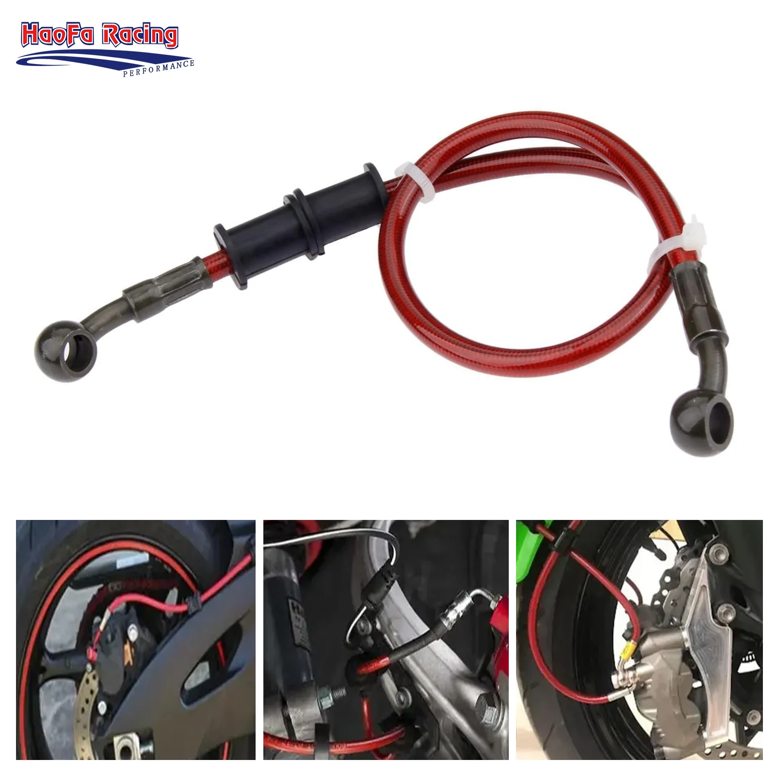 60cm 90cm 120cm Motorcycle Oil Hose Kit AN3 Hydraulic Brake Line Braid Steel Gas Clutch Pipe ATV Pit Dirt Bike Enduro Motocross view 2