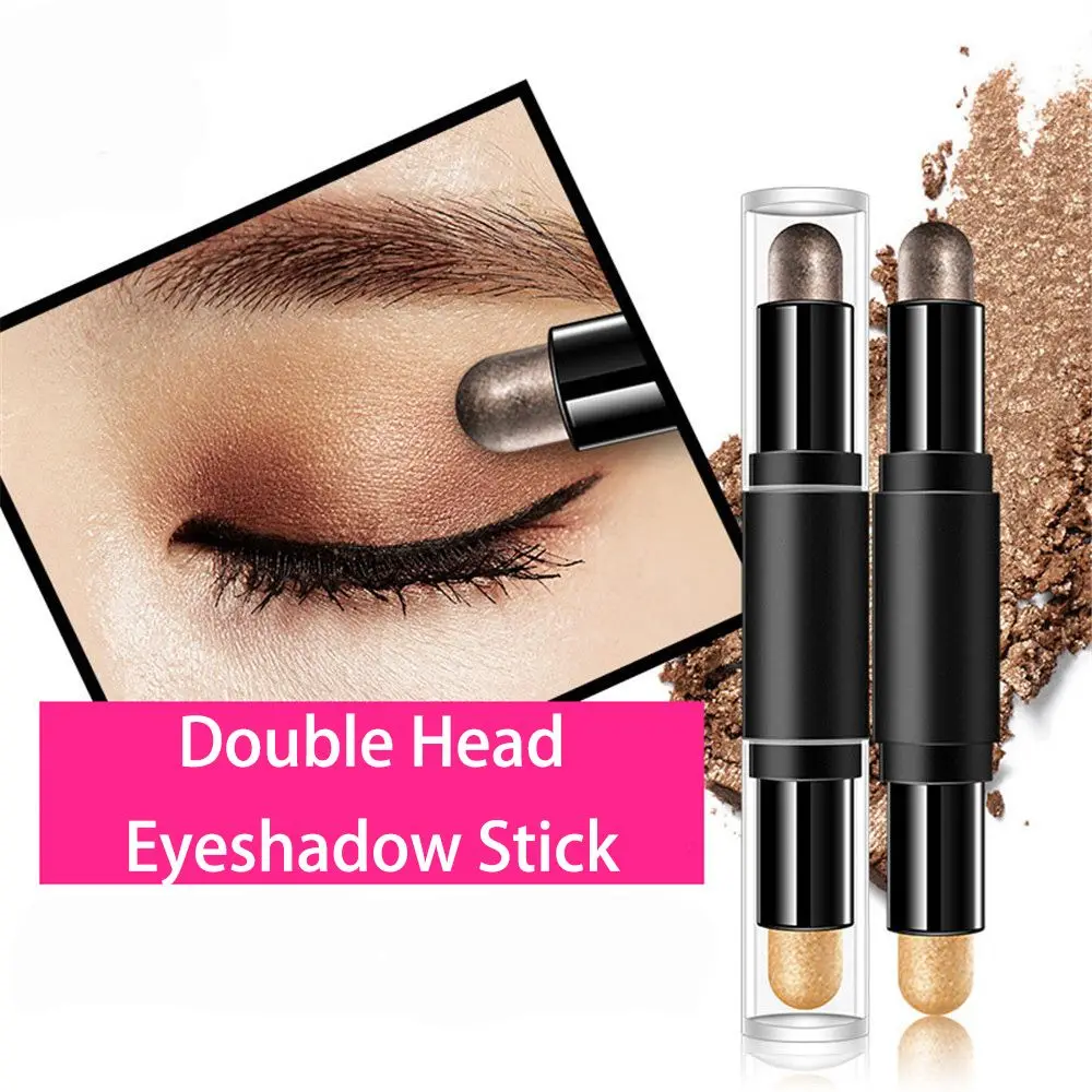 New Double Head Eyeshadow Stick Colorful Shimmer High Pigmented Waterproof Cream Eyes Shadow Pencil Long Lasting Makeup Cosmetic