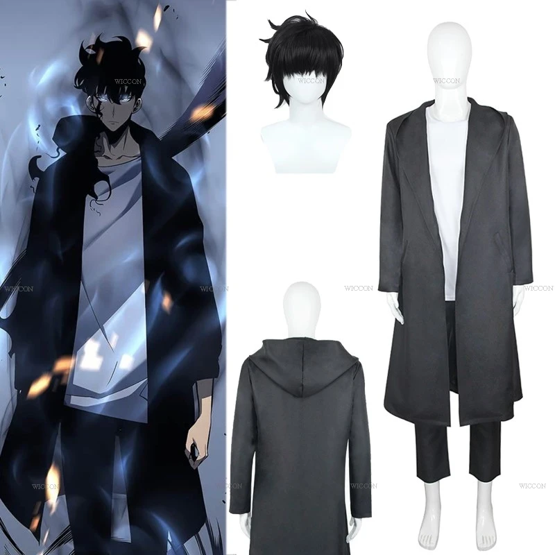 Anime Knight Killer Sung Jin-woo Solo Sung Jinwoo Leveling Cosplay Costume Shun Mizushino Trench Coat Halloween Party Ou Adults