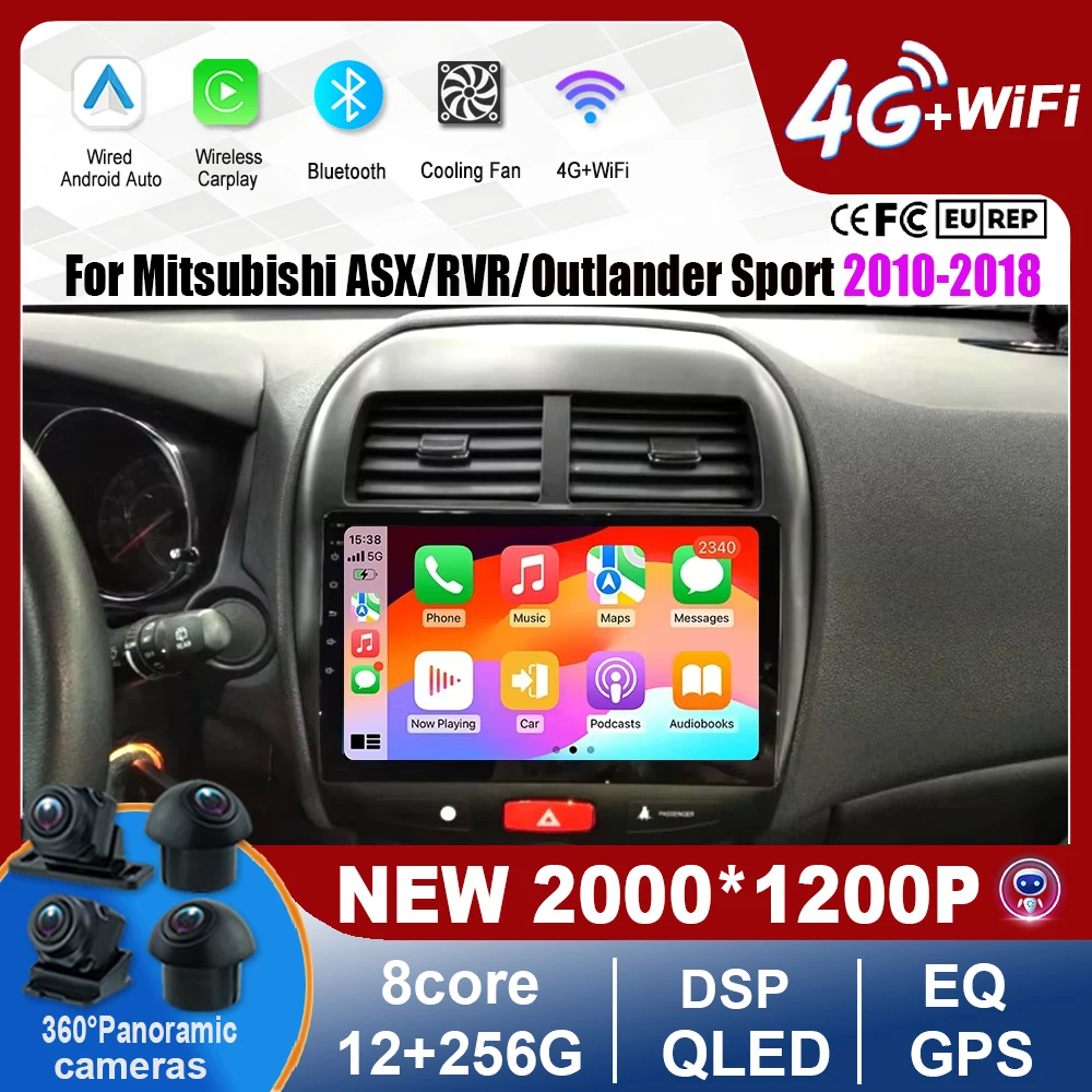 

For Mitsubishi ASX/RVR/Outlander Sport 2010-2018 Car Radio Carplay Android Auto Multimedia Video Player Navigation GPS Tools 4G