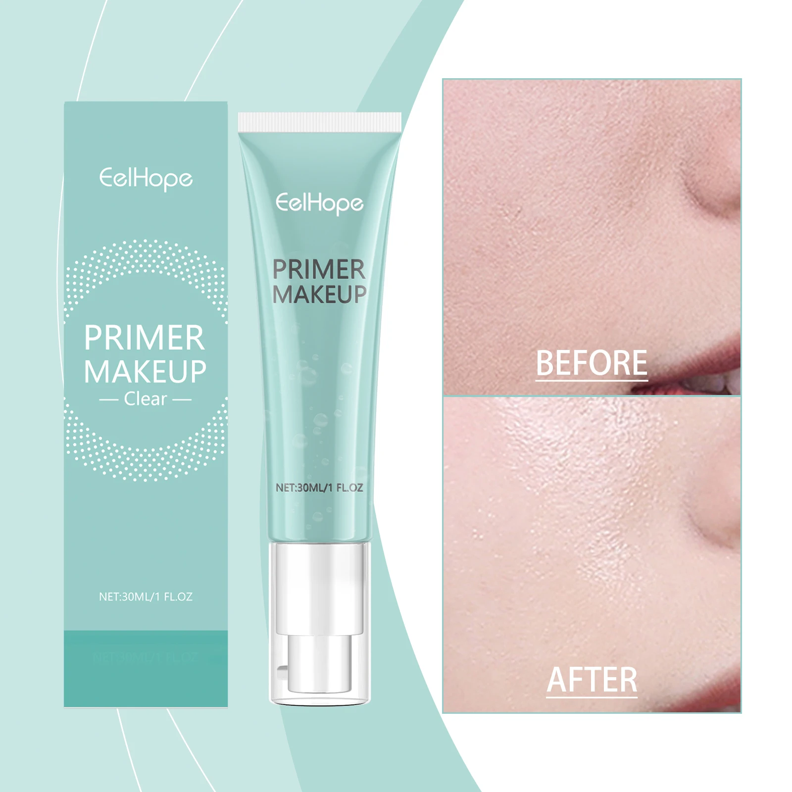 مكياج سيللوب كلير برايمر 30 مل - تقليل المسام، قاعدة تنعيم، خالية من الزيوت، موسع مكياج، 1 أونصة سائلة، ظل عالمي