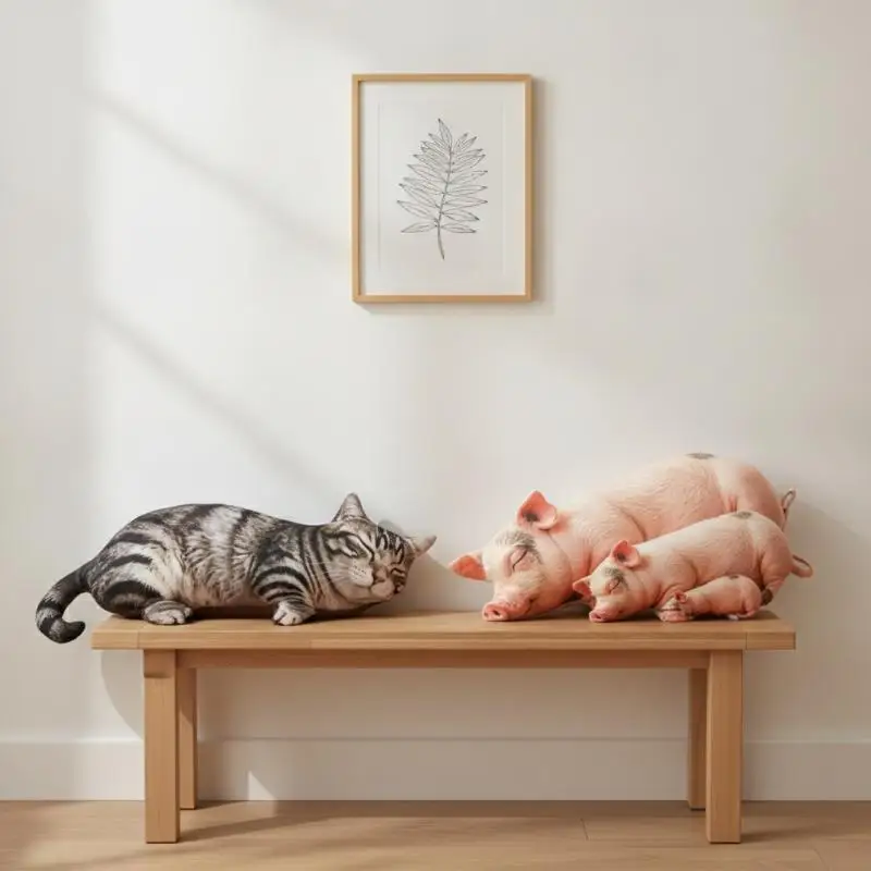 Realistic 3D Pig Stuffed Plush Pillow Soft Durable Fabric Cushion for Sofa Office Rest Travel Nap Gift
