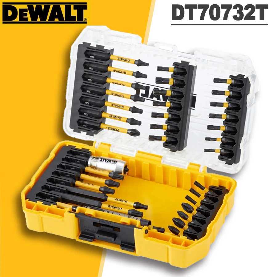 DEWALT 37-częściowy zestaw części wielofunkcyjny śrubokręt z wytrzymałym wkrętak philips zestaw części do wiertarki/śrubokręta DT70732T