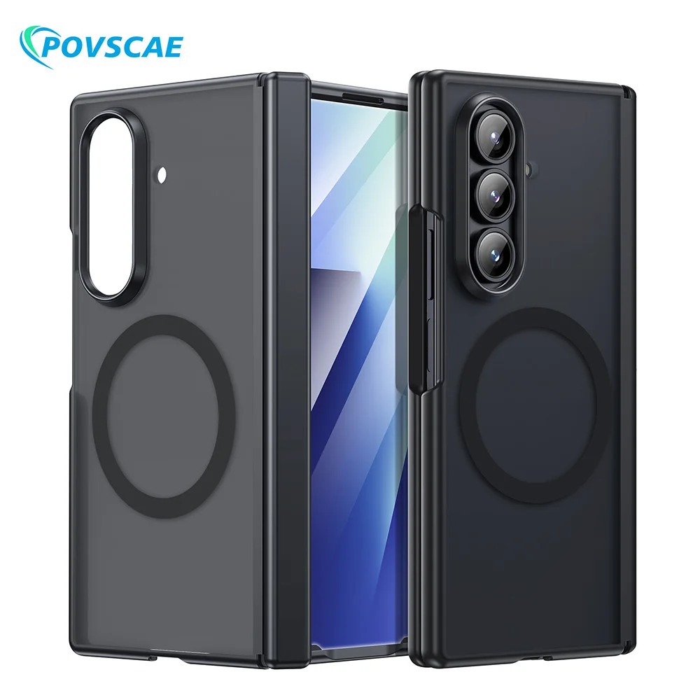 

Чехол для Samsung Galaxy Z Fold 7, противоударный защитный чехол с магнитной петлей и защитной пленкой для экрана, чехол для беспроводной зарядки Magsafe