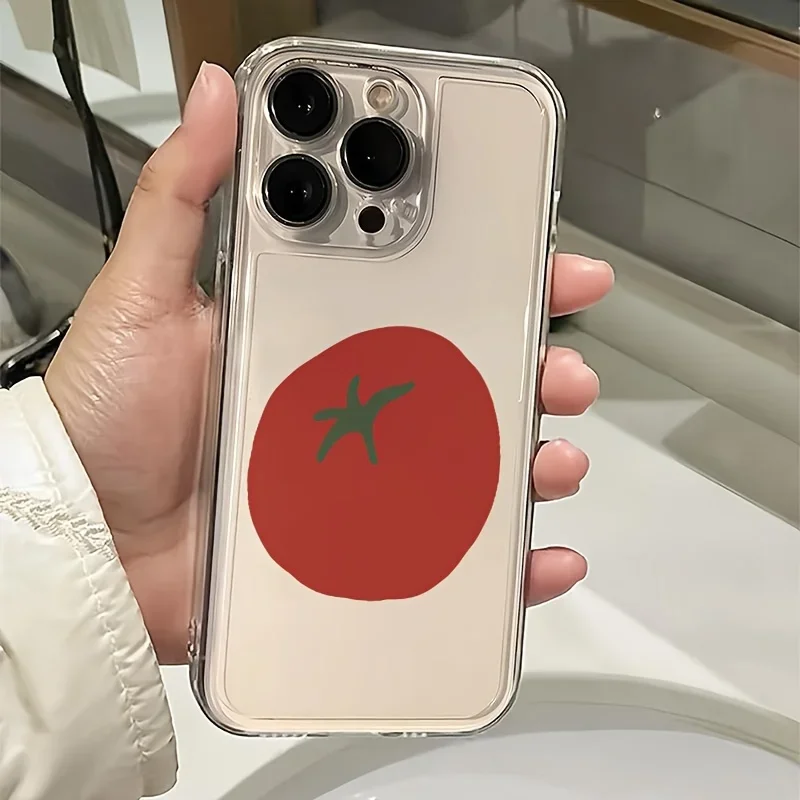 Cute Tomato Pattern Phone Case For Samsung S25 S24 S23 S22 S21 S20 FE Note20 Note10 Plus Ultra Lite 5G Clear Soft TPU Cover