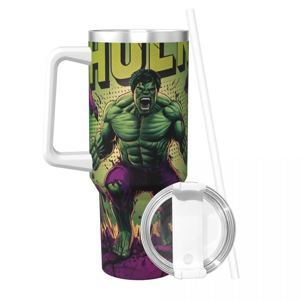 Superhero Hulk Tumbler Cold and Hot Water Bottle Heat Preservation Stainless Steel Coffee Mug Custom DIY Travel Car Mugs