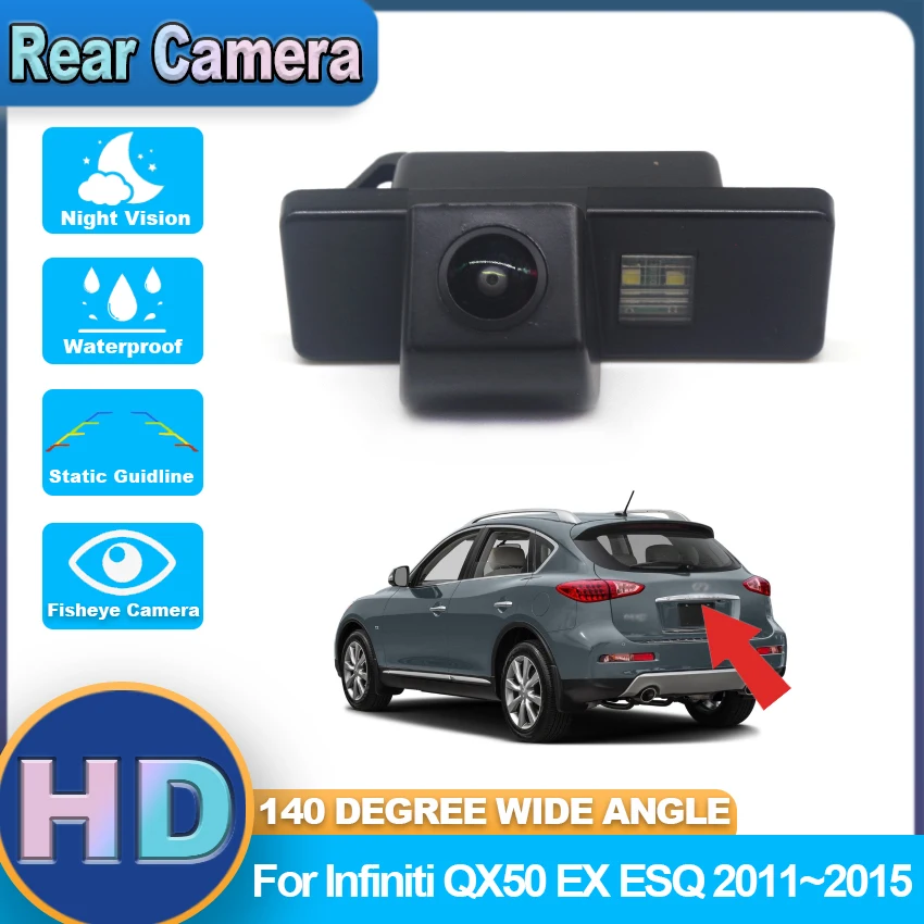 

CCD HD Fisheye Rear View Waterproof High quality RCA Camera For Infiniti QX50 EX ESQ 2011~2013 2014 2015 Car Reverse Monitor