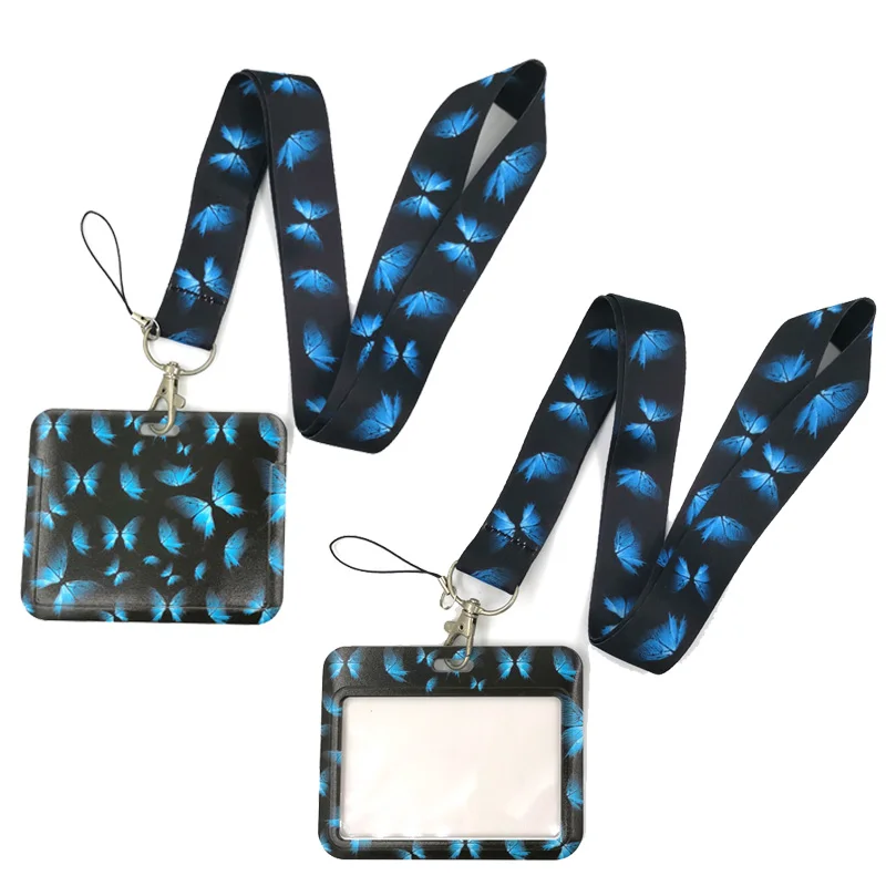 Art Butterfly Monarch Art Cartoon Anime Fashion Lanyards Bus ID Name Work Card Holder Accessories Decorations Kids Gifts