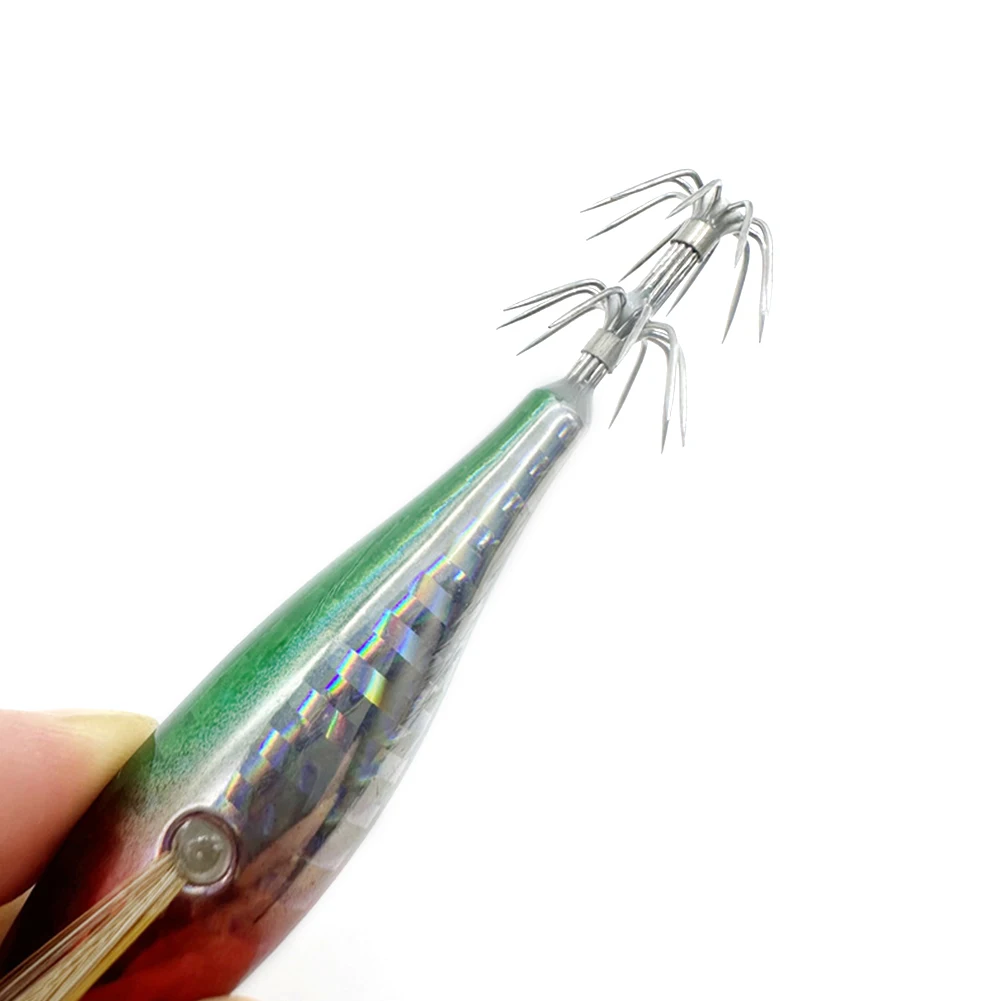 1-10 ชิ้น Octopus ปลาหมึกตกปลาเหยื่อ Luminous Squid Hook Lure Hook Fishing Tackles Luminous Squid Jig Hooks สําหรับตกปลา