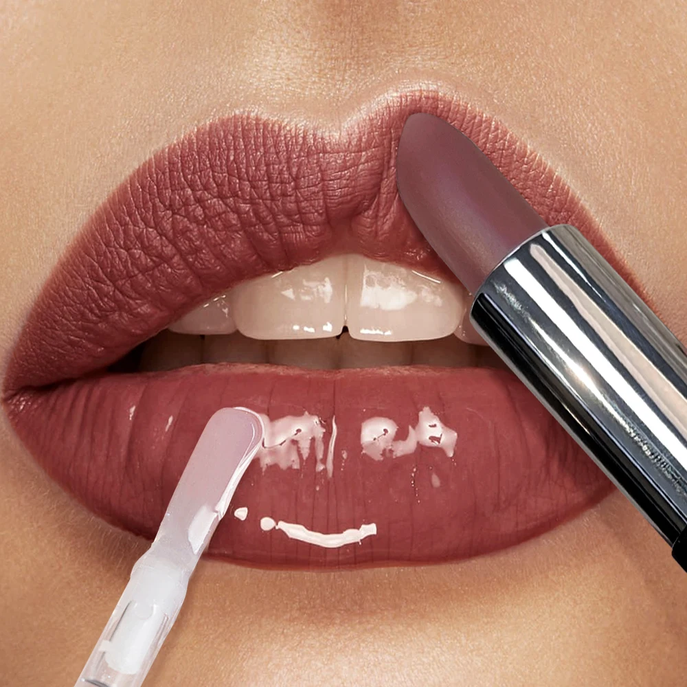 Dubbelzijdig Licht Nude Rode Lipgloss Heldere Spiegel Vloeibare Lippenstift Matte Fluwelen Sexy Rode Tint Langdurige Lippen Koreaanse Make-Up