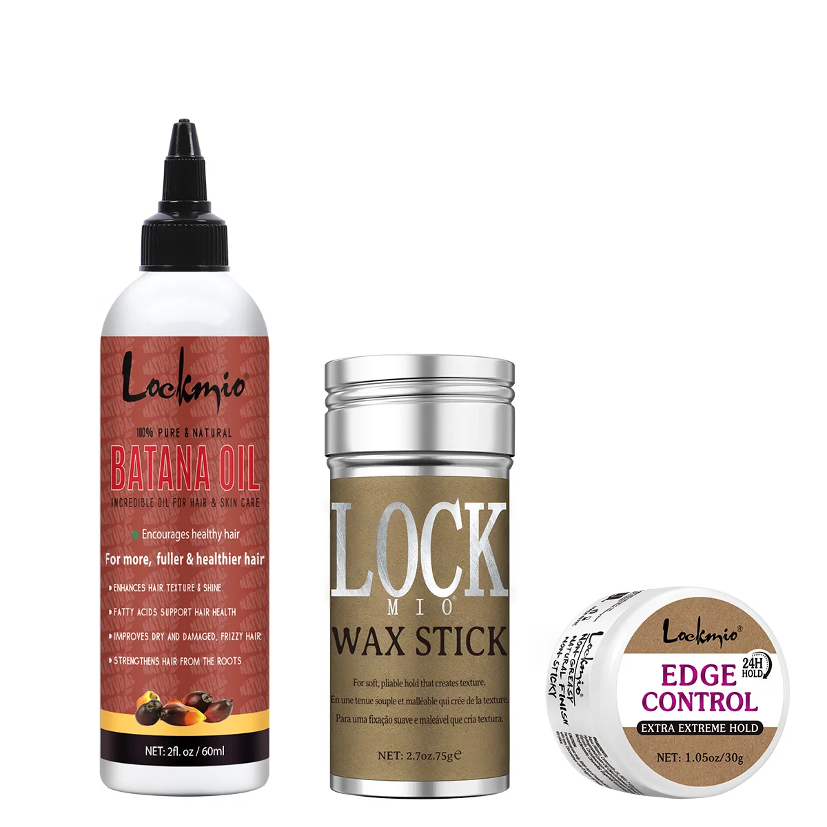 Cuidado Capilar Natural Nutritivo, Aceite de Batana, Aceite Esencial para el Crecimiento del Cabello, Cera Estilizadora en Barra y Gel Fijador para Controlar las Puntas Rebeldes