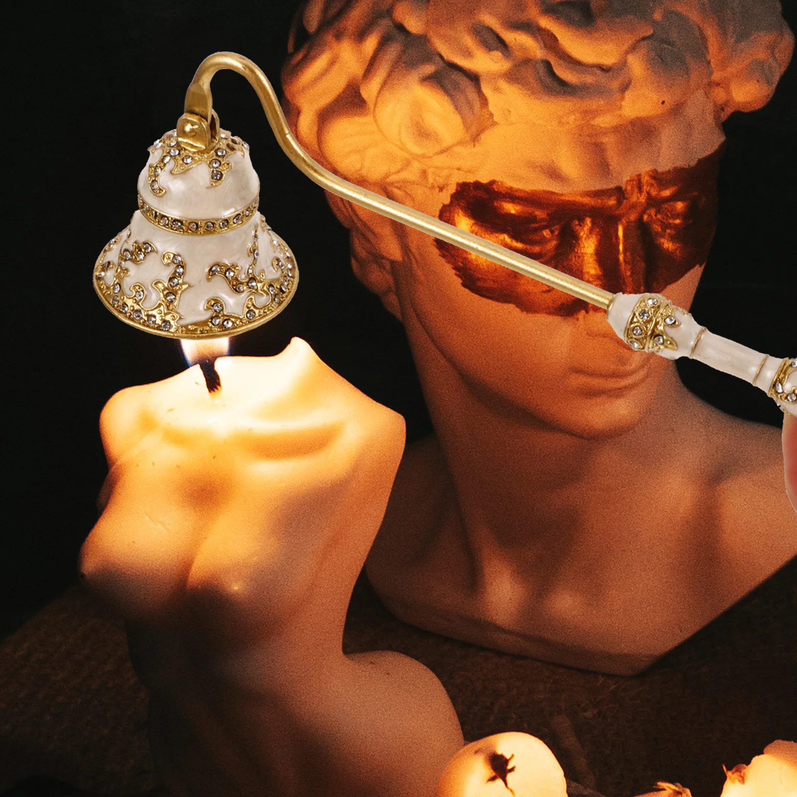 طفاية اللهب الممتازة من سبائك الزنك مع مقبض ممتد للشموع المعطرة، فكرة هدية للاستخدام المنزلي