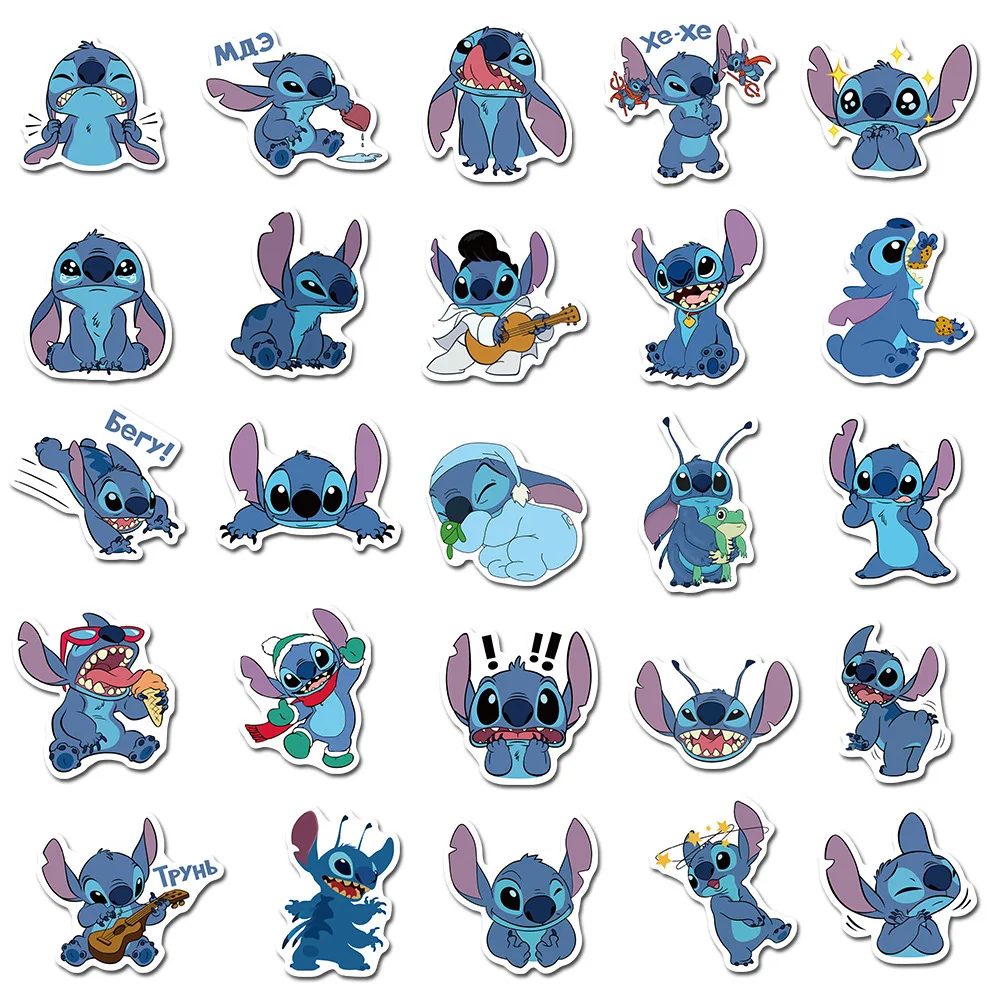 10/30/50pcs Disney Cute Cartoon Lilo & Stitch Stickers Decals Kid Toy DIY Laptop Suitcase Car Notebook Kawaii Decoration Sticker