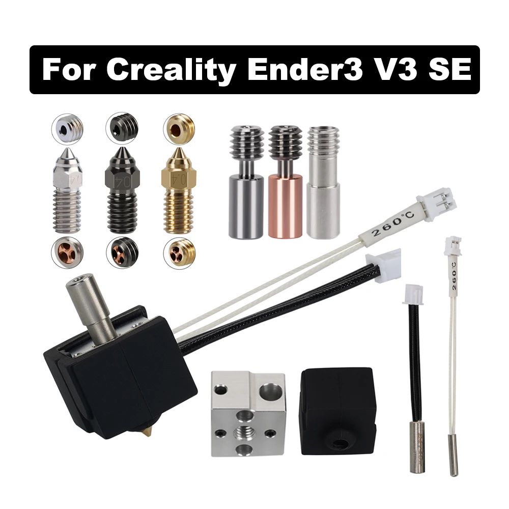 

For Ender 3 V3 SE 24V40W Hotend Nozzle Heat-break Heater Block Thermistor 1.75mm For Creality Ender3 V3 SE 3D Printer Parts