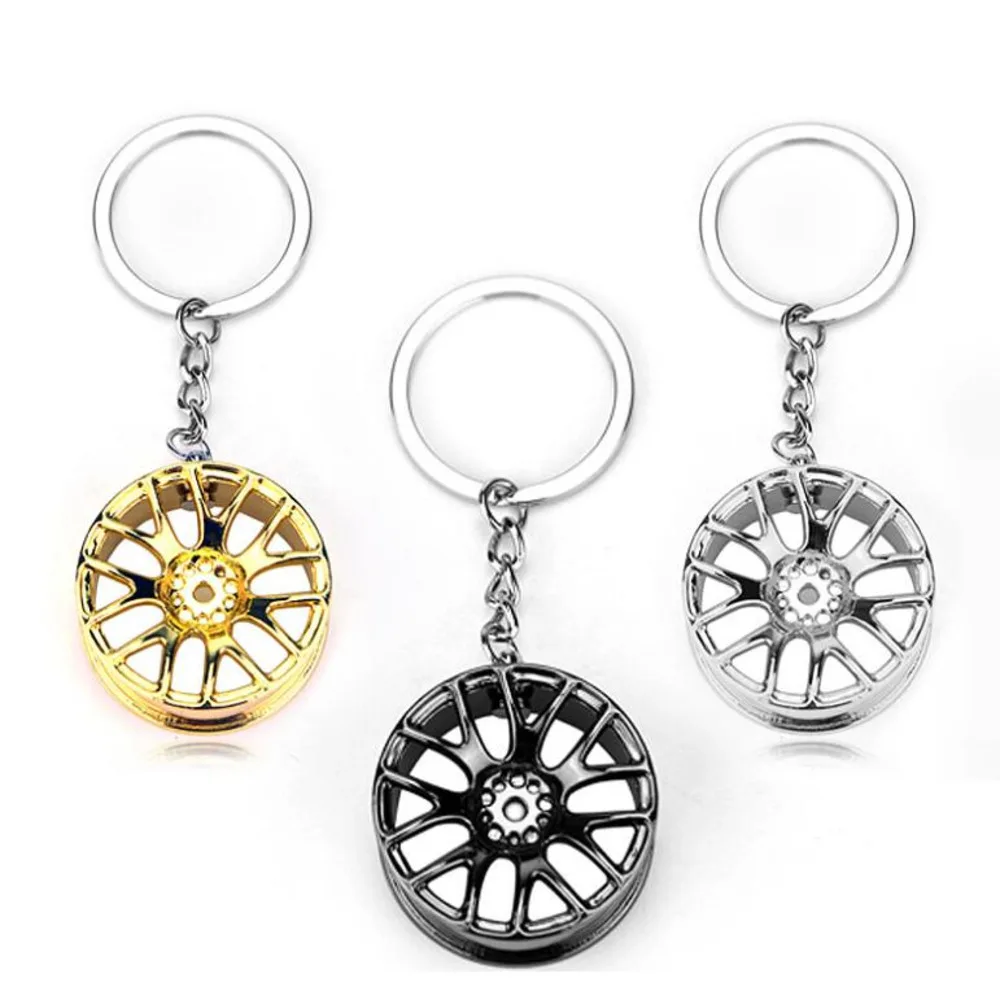 

100PCS Metal Keychain Car Wheel Hub Auto S Key Chain Auto Repair Parts Car Mini Tire Wheel Key Chain Mini Coo Per Keychain