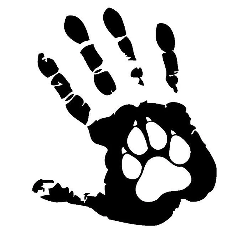 Y262# Die-Cut Vinyl Decal Dog Paws and Palms Car Sticker Waterproof Auto Decors on Car Body Bumper Rear Window Laptop