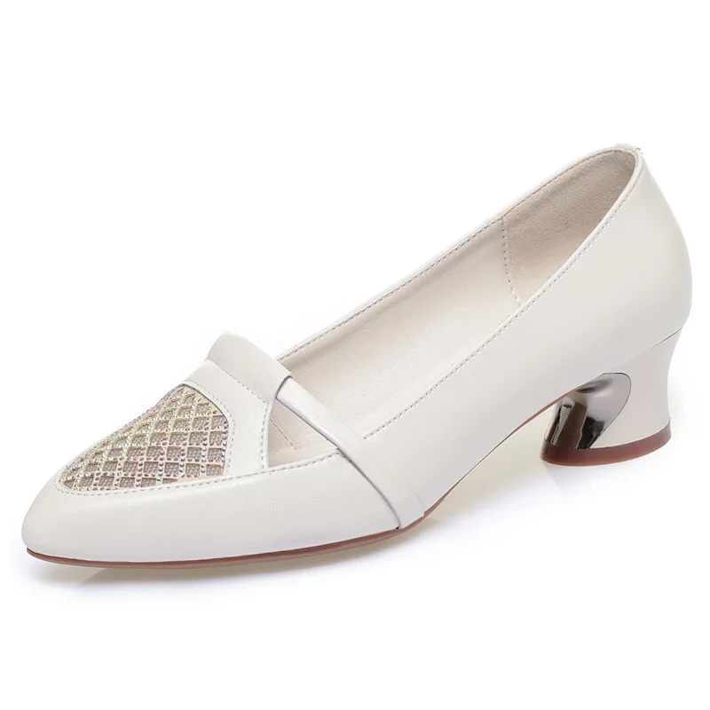

CICIYANG Women's High Heels Shoes 2026 New British Style Chunky Heels Dress Shoes Women Spring Loafers Female Shallow Mouth Pump