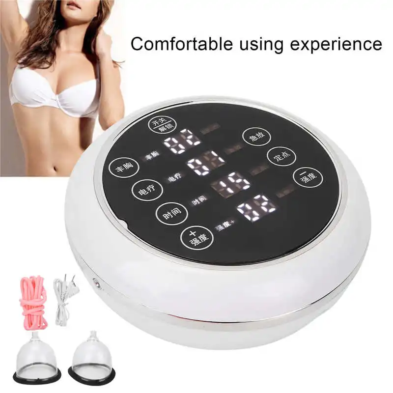 Elétrica Breast Enhancement Instrumento, Vacuum Pump Cup, Massageador, levantamento do peito, mamilo, Ampliar Dispositivo, 2 Copas, Novo