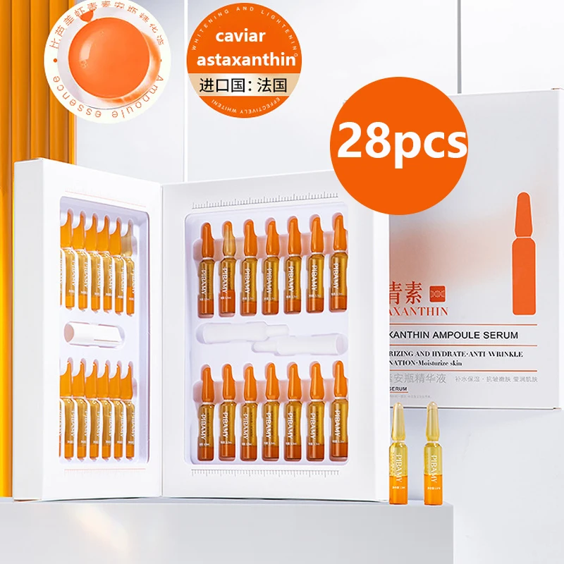 

28pcs/box Face Astaxanthin Ampoule Serum Kit Collagen Firming antiedad Moisturizing Skin Rejuvenation Shrink Pores Skin Care