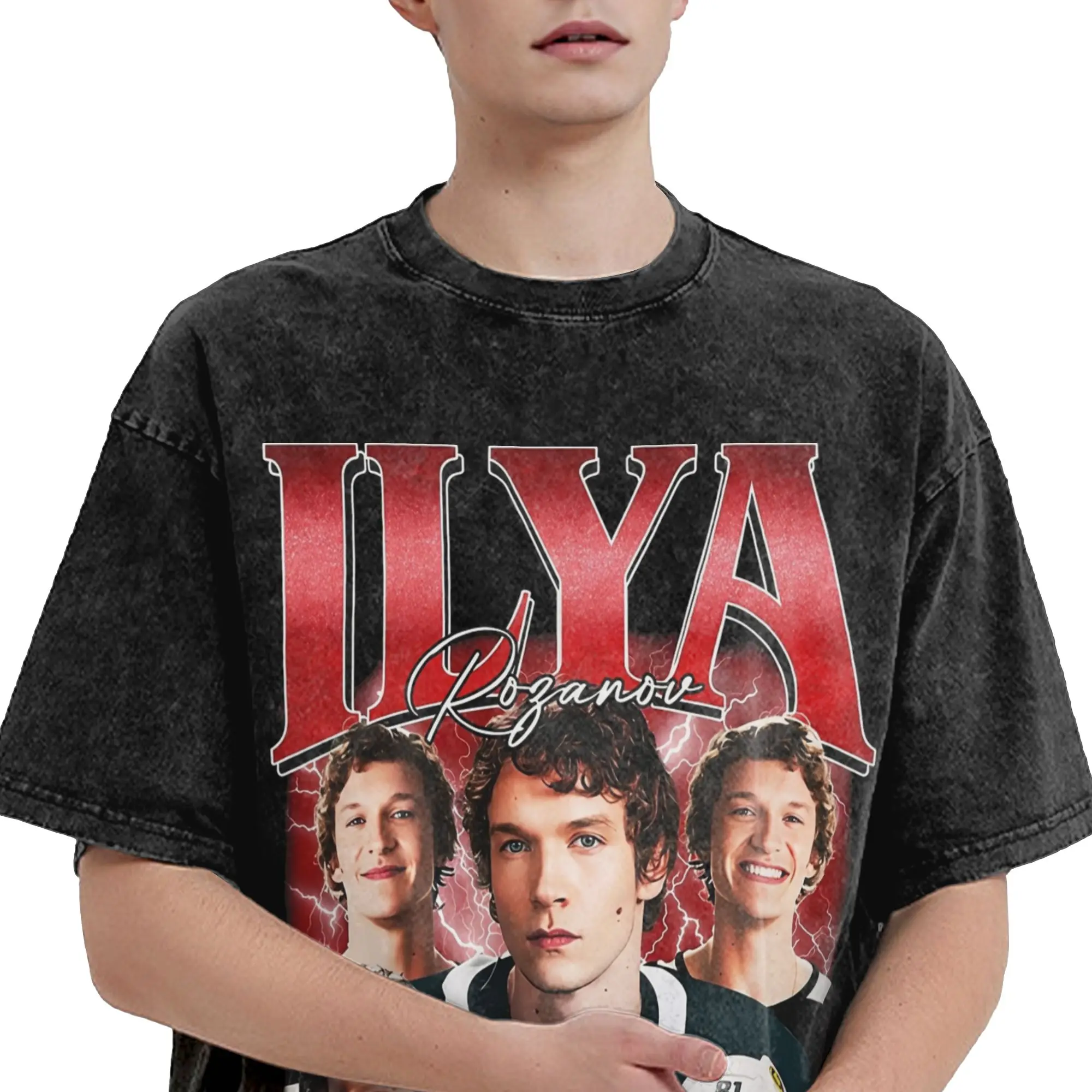 Washed T Shirts Heated Rivalry Ilya Rozanov T-Shirt Harajuku Connor Storrie Streetwear Cotton Graphic Tops Tops Tees Men Women