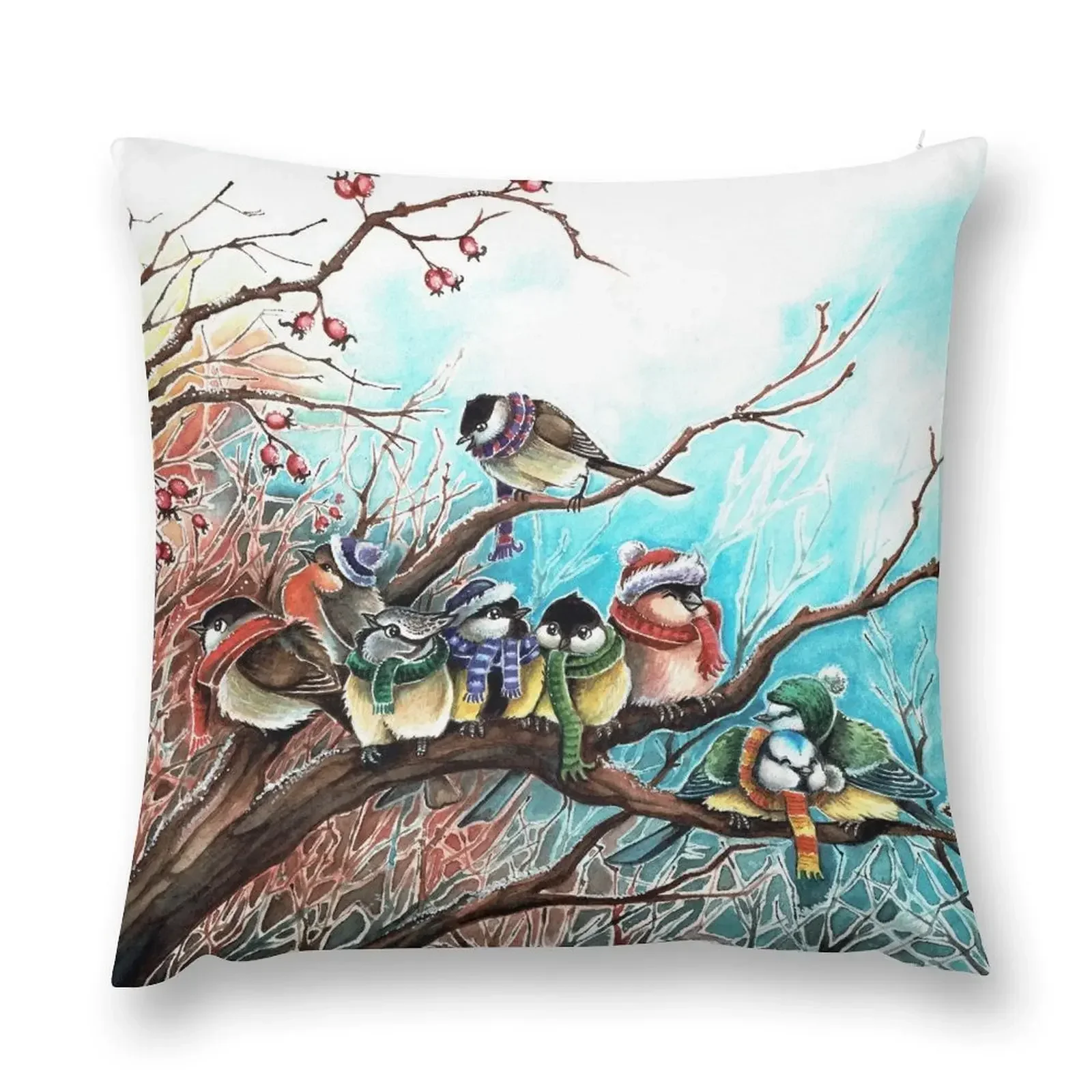 

Winter birds Throw Pillow Pillowcases Bed Cushions Cushions For Decorative Sofa pillow