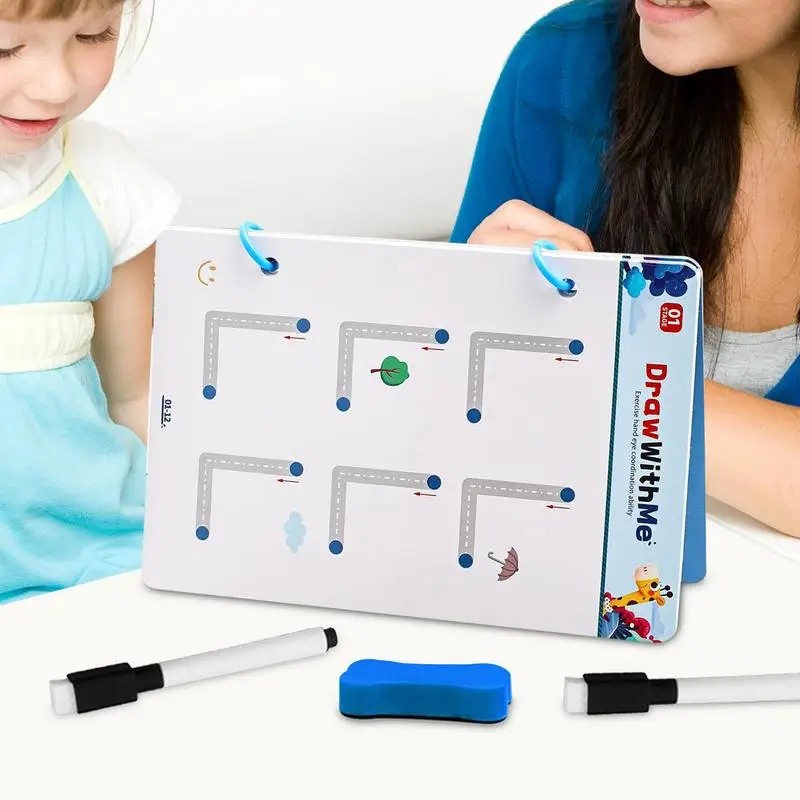 Picture 3: Scribble Training Cards Handwriting Skill Training Cards Reusable Writing Learning Book Interactive Handwriting Practice For