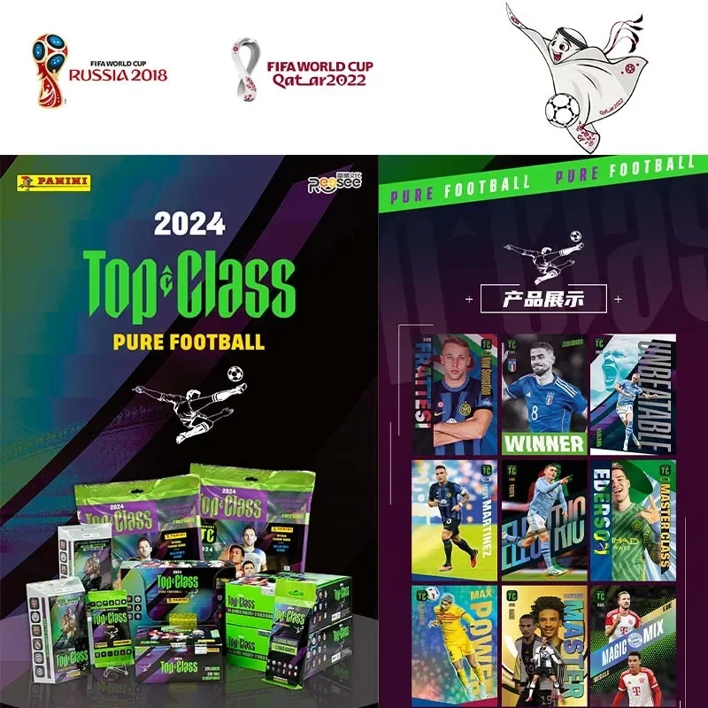 Original Panini 2024 FIFA Top Class World Cupp Pure Football Star Game Collection Cards Mbappé Messi Ronaldo Rare Cards Toys