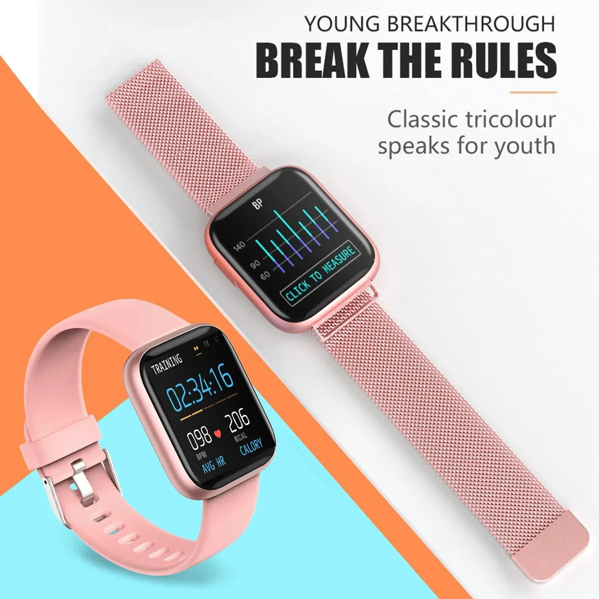 Bluetooth Smart Watch Ladies Pedometer Multi Sports Modes Health Monitoring IP67 Waterproof Fitness Tracker Women Smartwatch