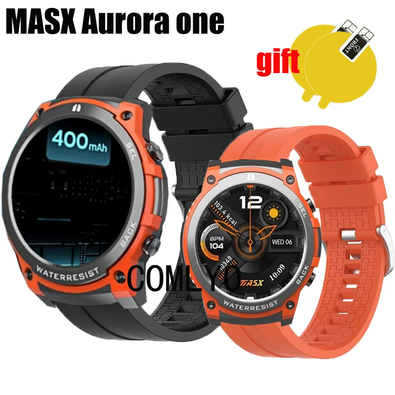 3in1 for MASX Aurora one Strap Band Belt Smartwatch Silicone Bracelet Screen Protector Film