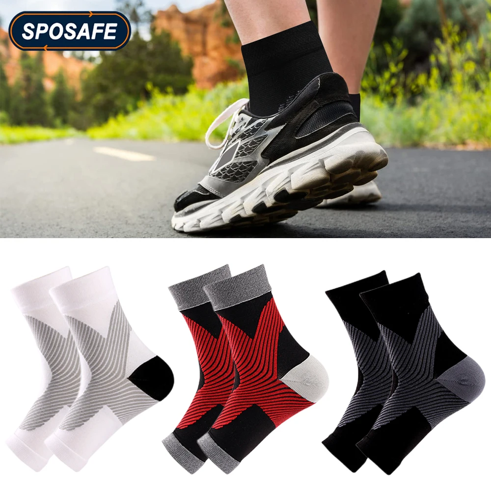 1Pair Ankle Brace Compression Sock Ankle Support Sleeves for Relieves Achilles Tendonitis, Joint Pain, Plantar Fasciitis Sock