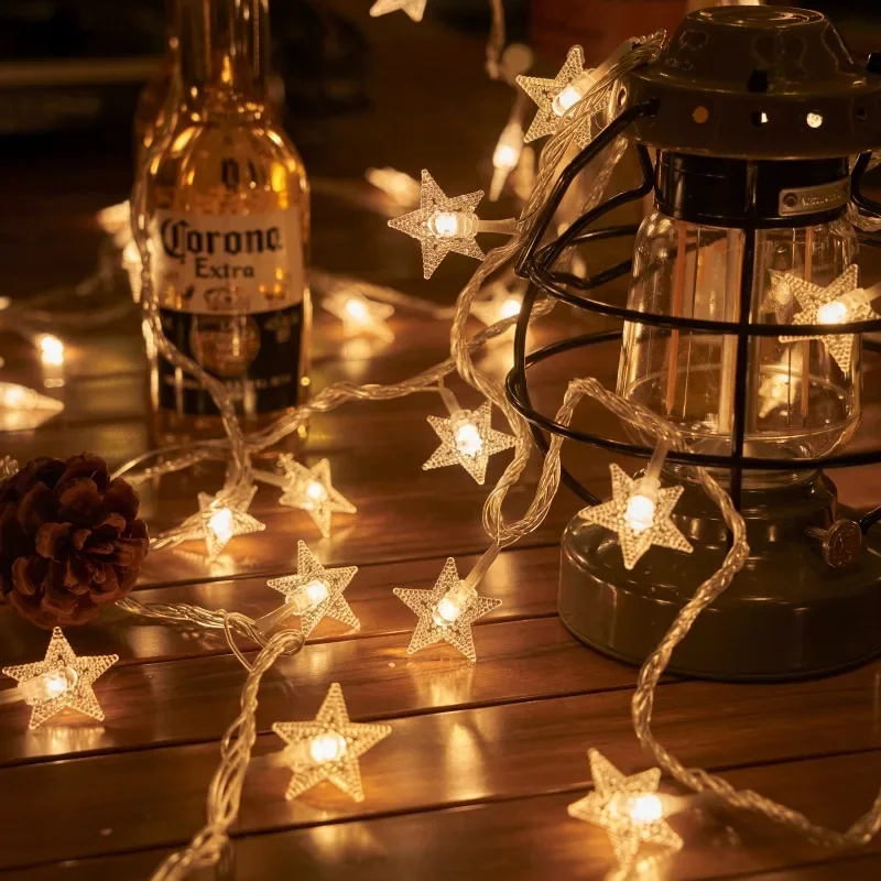 Christmas Star Light String LED Decoration for Family Garden Party Tree Atmosphere Night 10/20/40/80 Lights