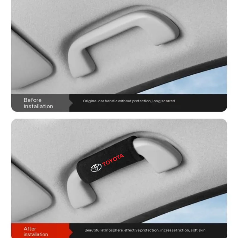 

2pcs Car Roof Armrest Pull Cover Handle Gloves Protection for Toyota Rav4 CHR Yaris Prius Avensis Corolla Camry Highlander GR 86